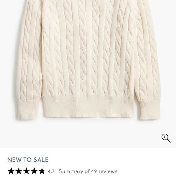Crewcuts Kids Cotton Cable Knit Sweater - Cream - Picture 1 of 4